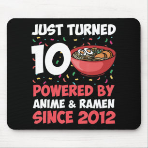 10th Birthday Kawaii Anime Ramen 10 Years Old Girl Mouse Pad