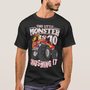 10th Birthday Kids This Little Monster Truck T-Shirt