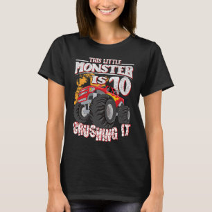 10th Birthday Kids This Little Monster Truck T-Shirt