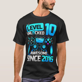 10Th Birthday Level Unlocked Dab 10 Bday Gamer T-Shirt
