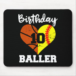 10th Birthday Ller Funny 10 Year Old Softll Sketll Mouse Pad
