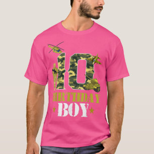 10th Birthday Military Themed Camo Boys 10 Years O T-Shirt