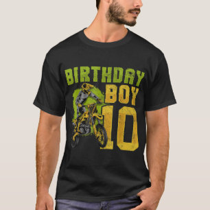 10th Birthday Motocross Dirt Bike 10 Years Old Vin T-Shirt