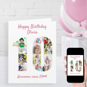 10th Birthday Number 10 Photo Collage Card