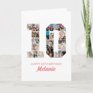 10th Birthday Number 10 Photo Collage Personalised Card