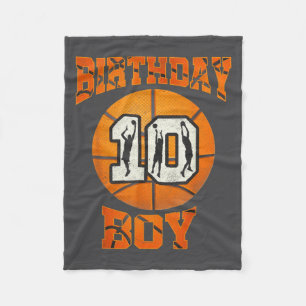 10th Birthday Outfit Boy Basketball Ten 10 Year Ol Fleece Blanket