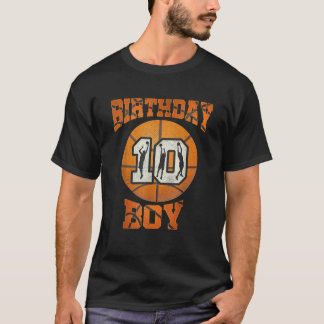 10th Birthday Outfit Boy Basketball Ten 10 Year Ol T-Shirt