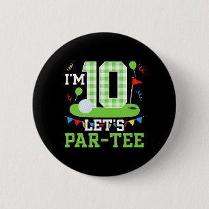 10th Birthday Party Golf Boy Ten Year Old Golfer 1 6 Cm Round Badge
