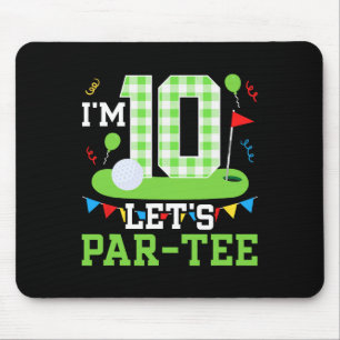 10th Birthday Party Golf Boy Ten Year Old Golfer 1 Mouse Pad