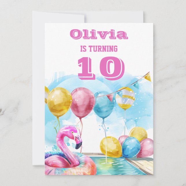 10th Birthday Party Invitation (Front)