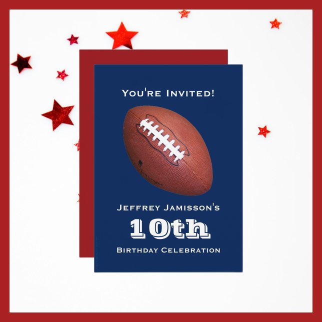 10th Birthday Party Invitation, Football Invitation (Creator Uploaded)