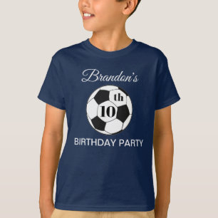10th Birthday Party Soccer Blue Boys Sports T-Shirt