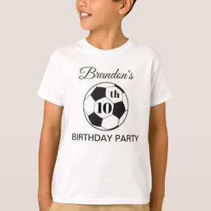 10th Birthday Party Soccer Red Boys Sports T-Shirt