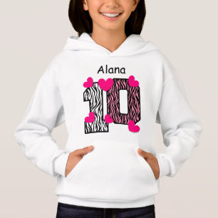 10th Birthday Pink Zebra Custom Name V025A7