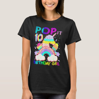 10th Birthday Pop It Unicorn Fidget Toy 10 Year Ol T-Shirt
