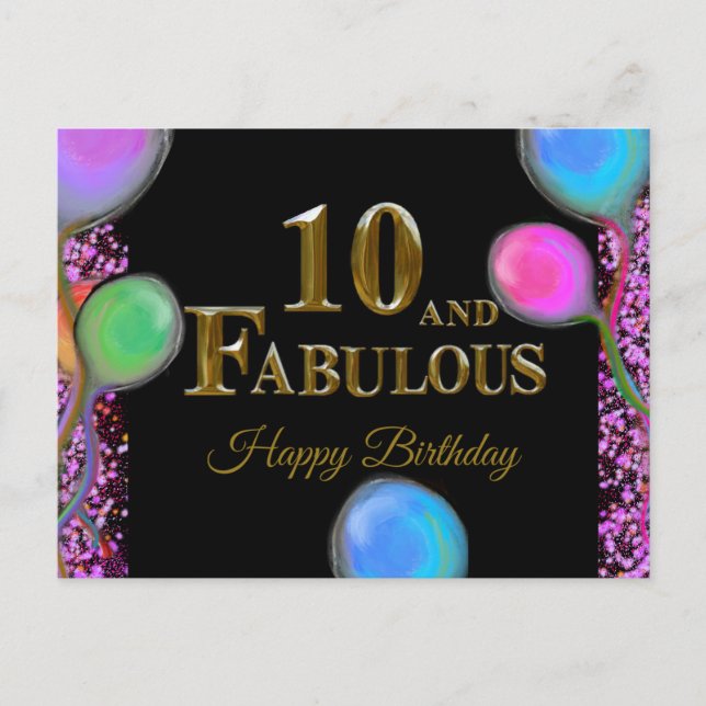 10th  Birthday  Postcard (Front)