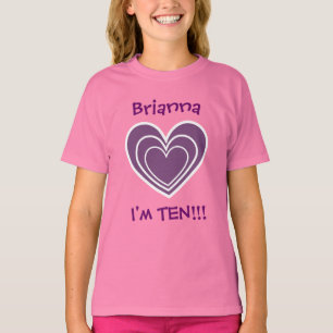 10th Birthday Purple Hearts V03A T-Shirt