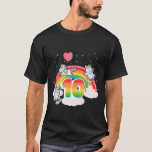 10Th Birthday Rainbow Unicorn Themed Birthday Part T-Shirt
