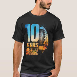 10th Birthday Retro American Football 10 Years Old T-Shirt