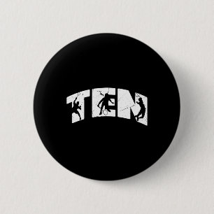10th Birthday Retro Badminton 10 Years Old Boy Gir 6 Cm Round Badge