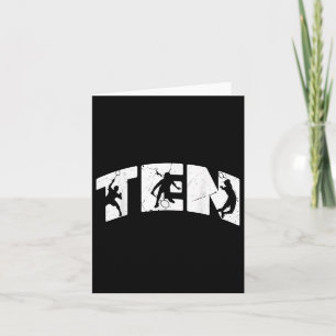 10th Birthday Retro Badminton 10 Years Old Boy Gir Card