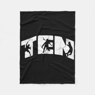 10th Birthday Retro Badminton 10 Years Old Boy Gir Fleece Blanket