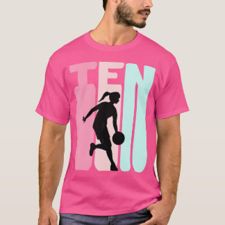 10Th Birthday Retro Basketball Player 10 Years Old T-Shirt