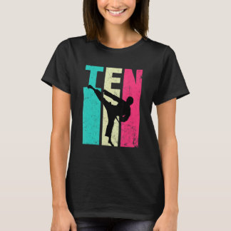 10th Birthday Retro Karate Taekwondo 10 Years Old T-Shirt