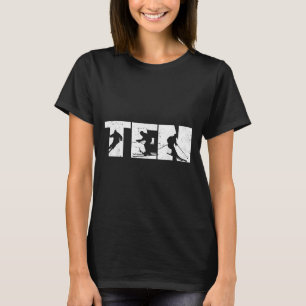 10th Birthday Retro Ski Skiing 10 Year Old Boys Gi T-Shirt