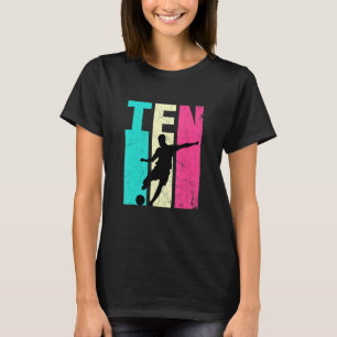 10th Birthday Retro Soccer 10 Years Old Birthday T-Shirt
