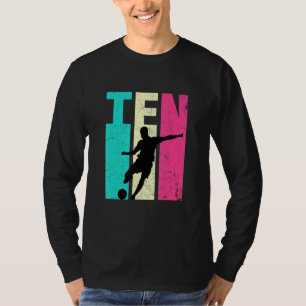 10th Birthday Retro Soccer 10 Years Old Birthday T-Shirt