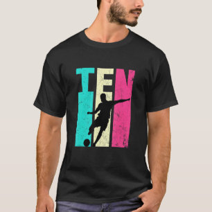 10th Birthday Retro Soccer  10 Years Old Birthday T-Shirt