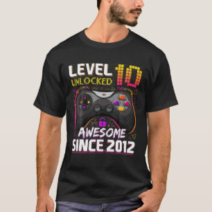 10Th Birthday S For Boys Level 10 Unlocked Birthda T-Shirt