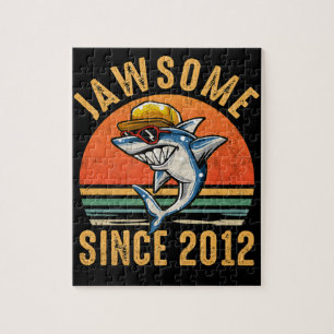 10th Birthday Shark 10 Year Old Jawsome Since 2012 Jigsaw Puzzle