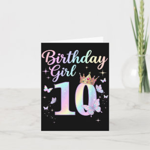 10th Birthday Shirt for Girls 10 Year Old Card