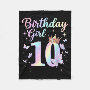 10th Birthday Shirt for Girls 10 Year Old Fleece Blanket