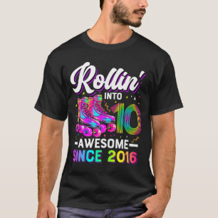 10th Birthday Shirt Girl 10 Year Old Roller Skate