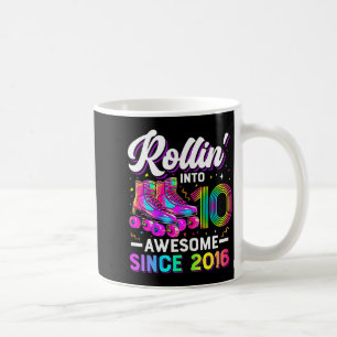 10th Birthday Shirt Girl 10 Year Old Roller Skate  Coffee Mug