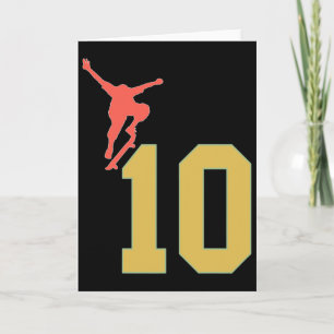 10th Birthday Skateboard Lovers Skater 10 Years Ol Card