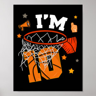 10th Birthday Sketll Boy 10 Yr Old I'm Ten Years B Poster