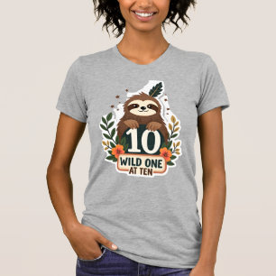 10th Birthday Sloth Vintage Wild One Shirt
