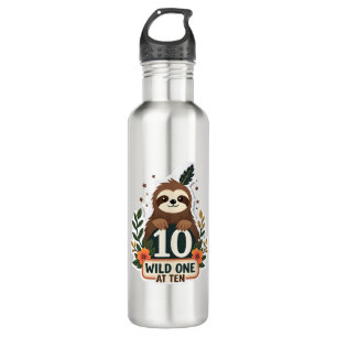 10th Birthday Sloth Vintage Wild One Shirt 710 Ml Water Bottle