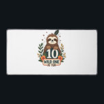 10th Birthday Sloth Vintage Wild One Shirt Desk Mat<br><div class="desc">10th Birthday Sloth Vintage Wild One Shirt</div>