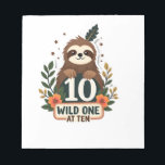 10th Birthday Sloth Vintage Wild One Shirt Notepad<br><div class="desc">10th Birthday Sloth Vintage Wild One Shirt</div>