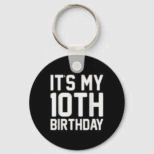 10th Birthday Soccer Player Boy Party Celebration  Key Ring