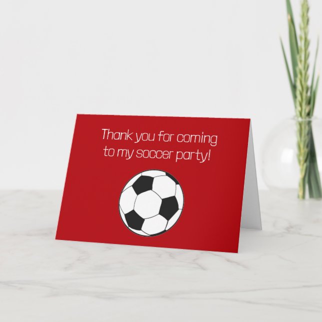 10th Birthday Soccer Sports Boys Kids Thank You Card (Front)