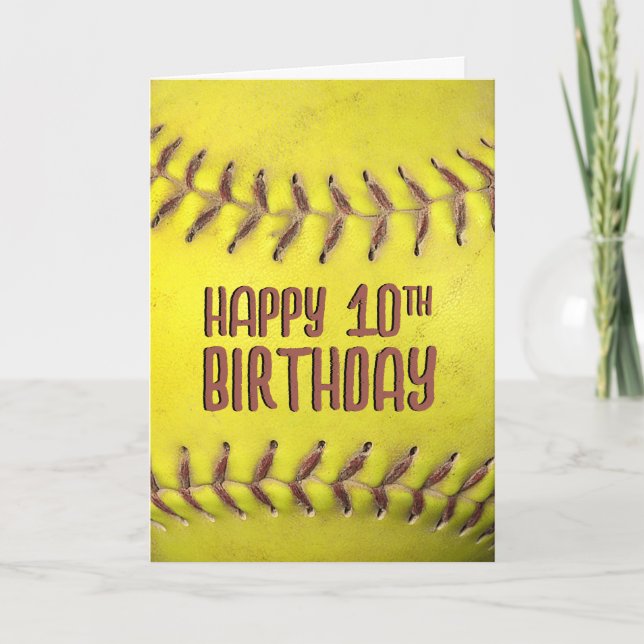 10th Birthday Softball Card (Front)