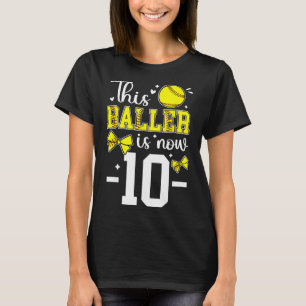 10th Birthday Softll Girl Ten Year Old Softll Play T-Shirt
