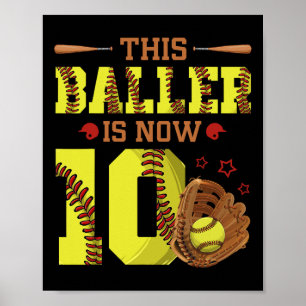 10th Birthday Softll This Ller Is Now Ten Girl 10 Poster