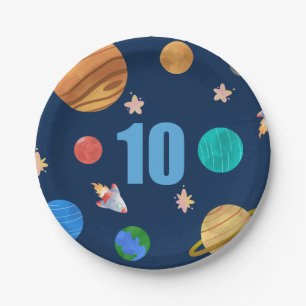 10th Birthday Solar System Planets Paper Plate